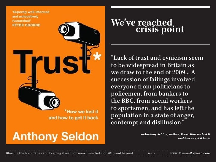 Trust: How We Lost it and How to Get it Back